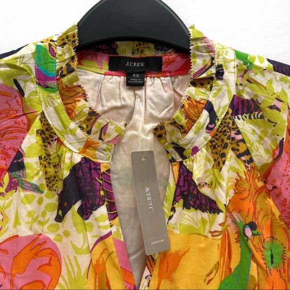 J. Crew Ratti Safari Animal Print Popover Dress - Picture 3 of 8